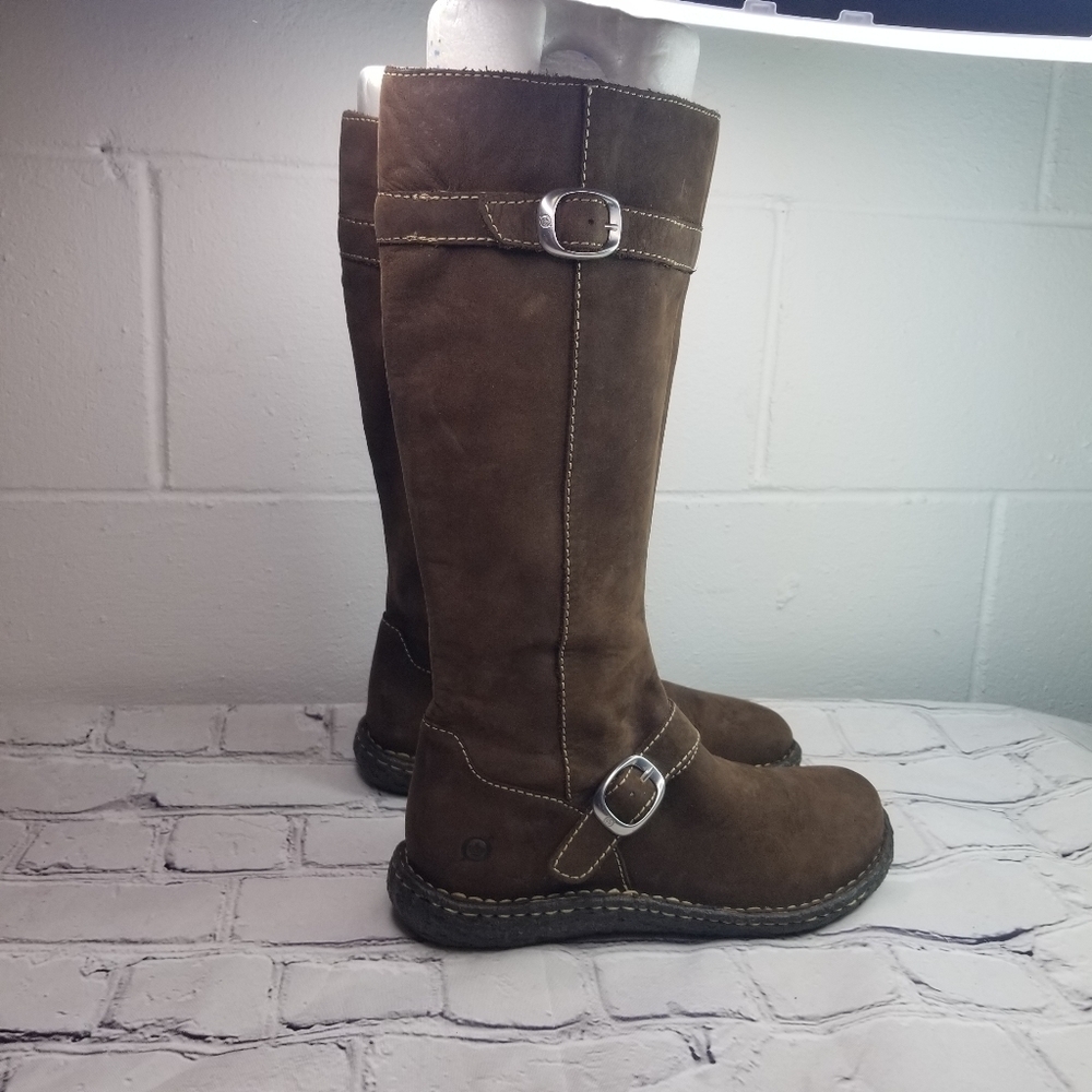 Born Kenya brown leather tree sole midi boots - Picture 10 of 12